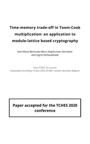Timememory tradeoff in ToomCook multiplication an application to